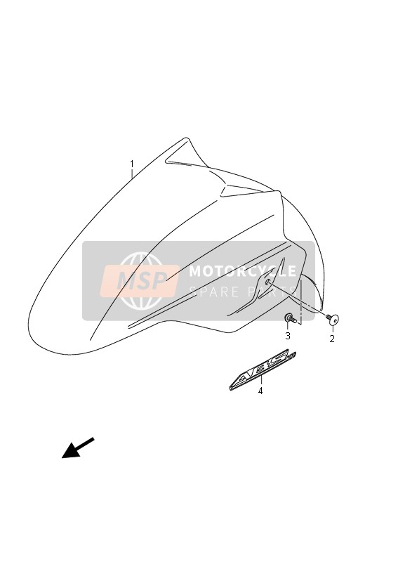 Suzuki AN400(A)(ZA) BURGMAN 2011 Garde-boue avant (AN400ZA E19) pour un 2011 Suzuki AN400(A)(ZA) BURGMAN